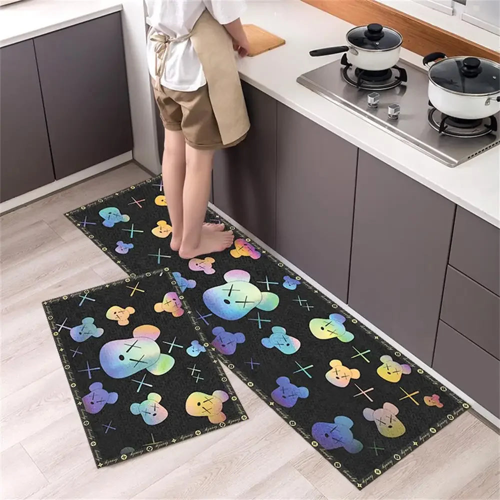 Kitchen Floor Mat Bedroom Living Room Long Bedside Area Rug Hallway Soft Washable Carpet Anti Slip Bathroom Entrance Doormat