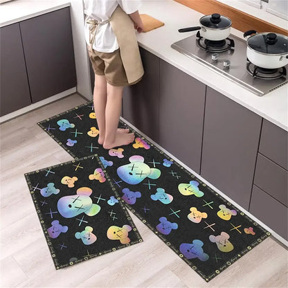 Kitchen Floor Mat Bedroom Living Room Long Bedside Area Rug Hallway Soft Washable Carpet Anti Slip Bathroom Entrance Doormat