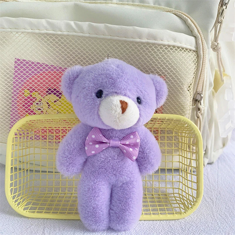 Bear  Cute Plush Teddy Bear Keychain Animal Plush Toy Bag Pendent Keychain Ornaments Girl Birthday Gift 13cm