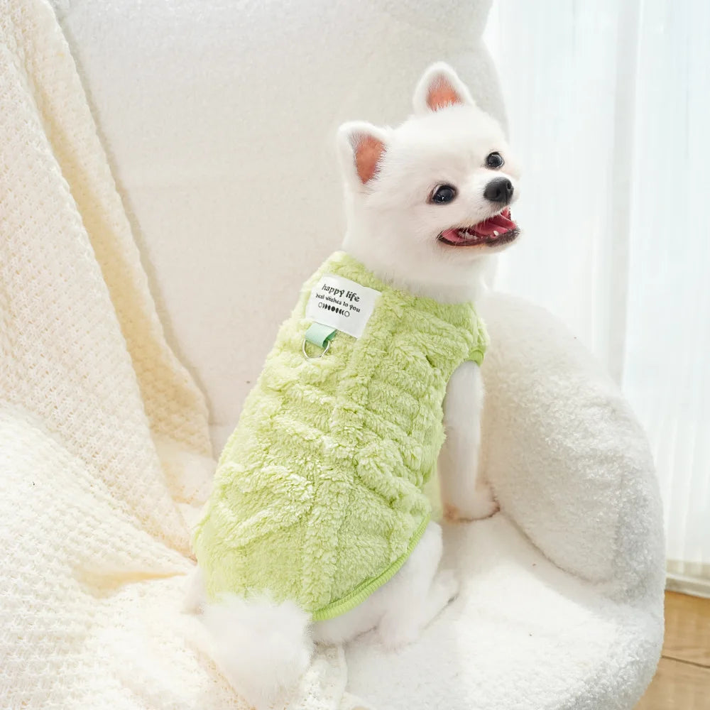 Dog Clothes Winter Teddy Bear Pomeranian Small Dog Pet Autumn and Winter Plush Traction Velvet Clothes Cat Supplies Puppy