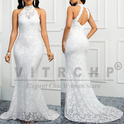 Luxury Wedding Dress Women  Mermaid Open Back V-Neck Lace Spaghetti Strap Bridal Gown Sweep Train Vestidos com rendas  colocadas com delicadez e a mão.