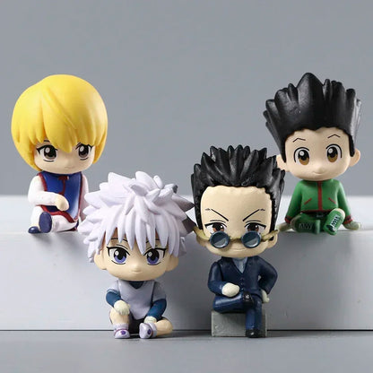 Set Leorio Gon Killua Kurapika Sitting Ver PVC Figurine Dolls Model Figure Toys Christmas Gift