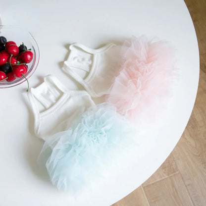 Pet Mesh Suspender Puffy Skirt Layer By Layer Tutu Skirt Pet Dog Teddy Skirt Pet Clothing Puppy Clothes Clothes for Small Dogs