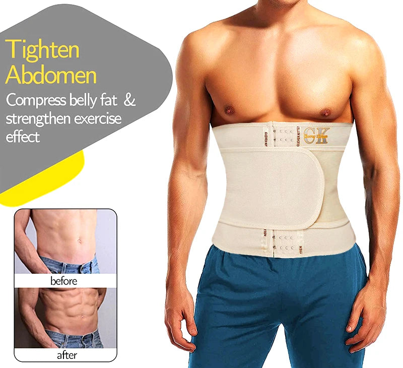 Waist Trainer for Men Sports Belt Weight Loss Waist Cincher Trimmer Belly Band Slimming Girdle Corset Gym Strap Wrap Body Shaper