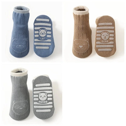3 Pairs/Lot Cartoon Newborn Socks Children's Anti-slip Socks Spring and Autumn Cute Boy Cotton Baby Toddler Socks