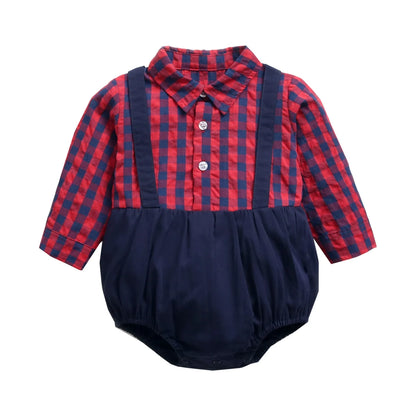 Sanlutoz Plaid Cotton Baby Boys Bodysuits Long Sleeve Baby Clothes Fashion Newborn Bodysuit for Boy