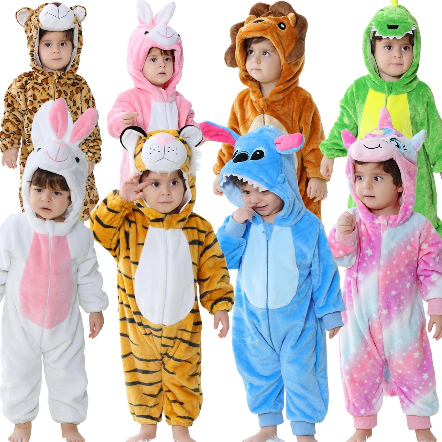 Bebê Kigurumi Stitch Unicórnio Coelho Desenho Animado Macacão Pijamas Infantis Animais Macacão Meninas Meninos Cosplay Pijama Traje Para O Natal