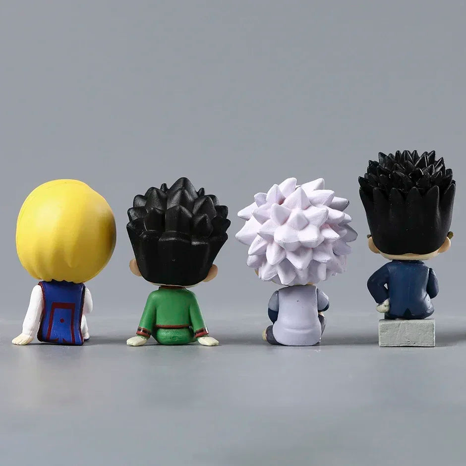 Set Leorio Gon Killua Kurapika Sitting Ver PVC Figurine Dolls Model Figure Toys Christmas Gift