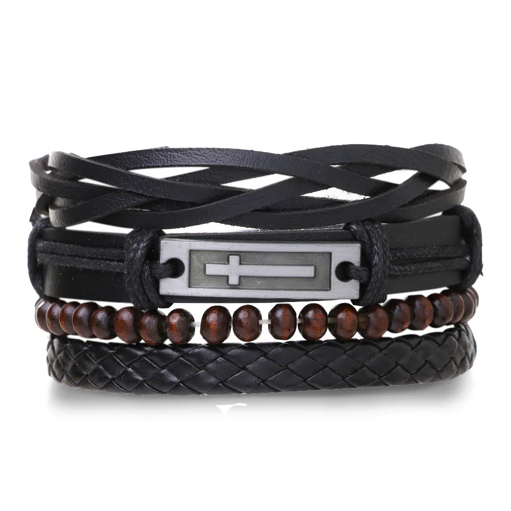 Pulseiras para homem e jovens elaboradas com materiais de alta qualidade conjunto de 4 pulseiras.. 