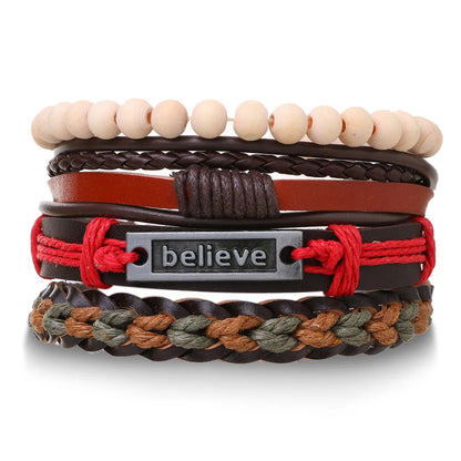 Pulseiras para homem e jovens elaboradas com materiais de alta qualidade conjunto de 4 pulseiras.. 