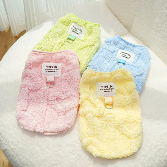Dog Clothes Winter Teddy Bear Pomeranian Small Dog Pet Autumn and Winter Plush Traction Velvet Clothes Cat Supplies Puppy