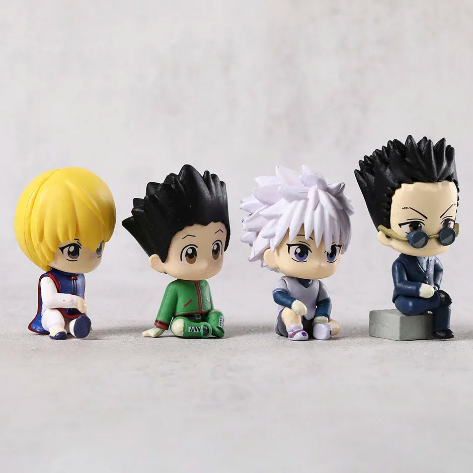 Set Leorio Gon Killua Kurapika Sitting Ver PVC Figurine Dolls Model Figure Toys Christmas Gift
