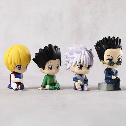 Set Leorio Gon Killua Kurapika Sitting Ver PVC Figurine Dolls Model Figure Toys Christmas Gift