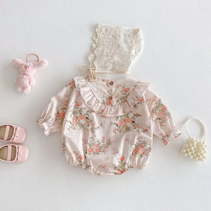 MILANCEL New Spring Baby Bodysuit 0-24M Toddler Cute Printing Flower Jumpsuit Infant Girls One Piece