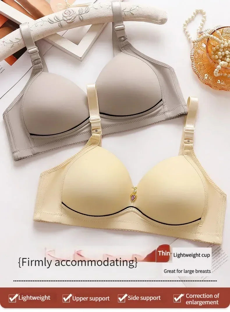 Sports Bra Bralette Sexy Large Size No Steel Ring Lingerie Push Up Breathable Women's Underwear Thin Cup Glossy Bras Mujer