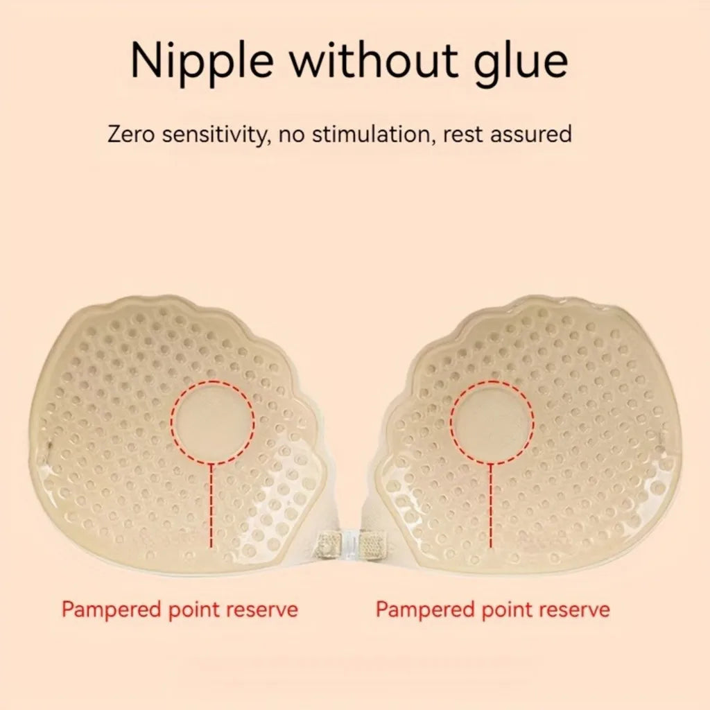 Sutiã push up adesivo com alças invisíveis para roupas sem costas Sutiã de silicone para mamilos Fita para mamilos sem alças reutilizável