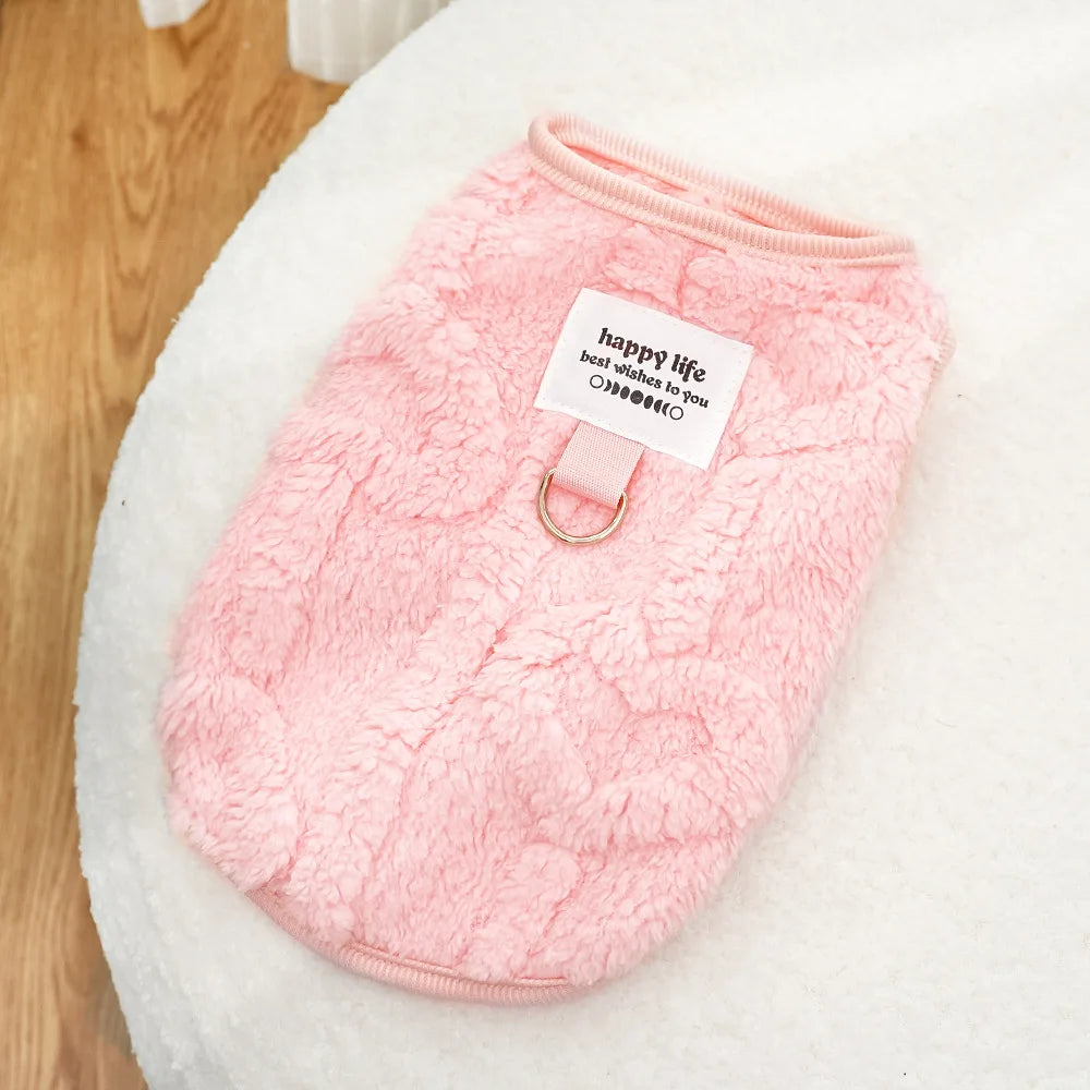 Dog Clothes Winter Teddy Bear Pomeranian Small Dog Pet Autumn and Winter Plush Traction Velvet Clothes Cat Supplies Puppy