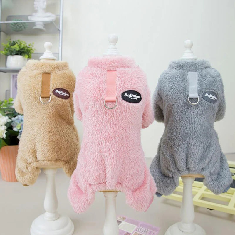 Winter Dog Clothes for Small Medium Dogs Boy Girl, Soft Flannel Puppy Pajamas Onesie Chihuahua Yorkie Warm Jumpsuit Pet Apparel