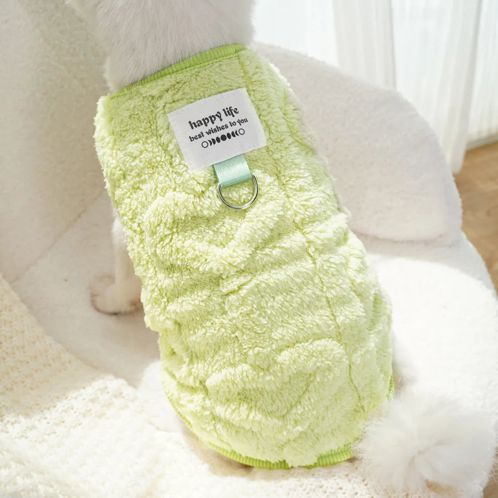 Dog Clothes Winter Teddy Bear Pomeranian Small Dog Pet Autumn and Winter Plush Traction Velvet Clothes Cat Supplies Puppy