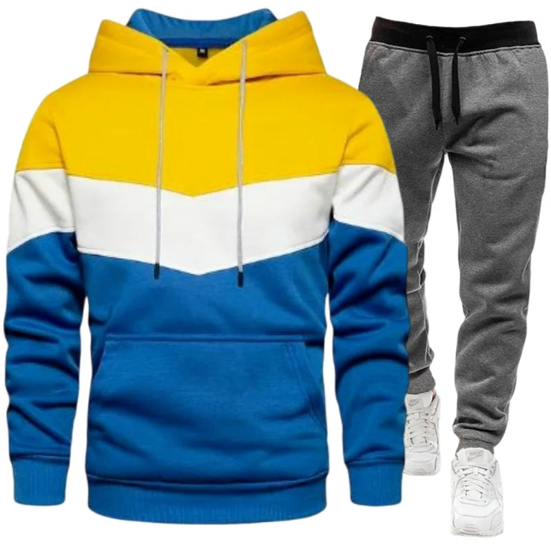 Conjunto  masculino com sweatshirt com capuz e calça. tudp com estilo e material de qualidade.