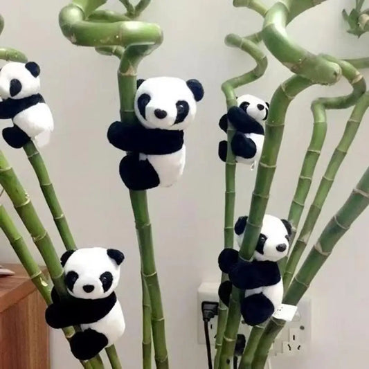 Mini Panda Clip Plush Toy Plushie Hanging Ornament PP Cotton Stuffed Living Room Curtain Decor Pendant Gift 10cm