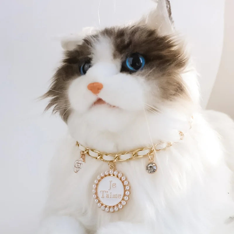 Pet Dog Pearl Necklace Collar Small Cat, Dog Pearl Necklace Jewelry Dog Collar Dogs Accessoires Pet Products Dog Stuff