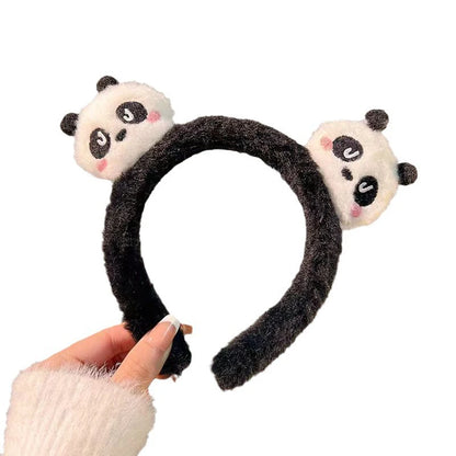Cute bandelete Panda Hair Bands Face Wash Special Non-slip Headband Cartoon Plush Wide Edge Headband Girls Hair Accessories