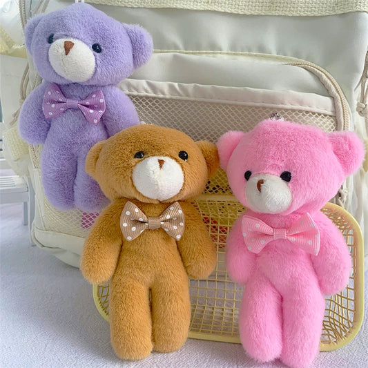 Bear  Cute Plush Teddy Bear Keychain Animal Plush Toy Bag Pendent Keychain Ornaments Girl Birthday Gift 13cm