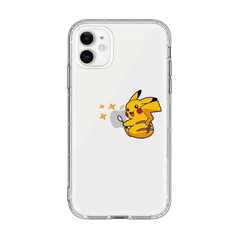 Cute Cartoon Stitch Clear Case For iPhone 16 15 14 11 12 13 Pro MAX Transparent Cover Shell Gifts