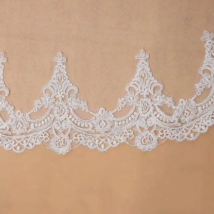 Veu de noiva com  3M One Layer Lace Edge White Cathedral Wedding Veil Long Bridal Veil  Wedding Accessories Veu de Noiva