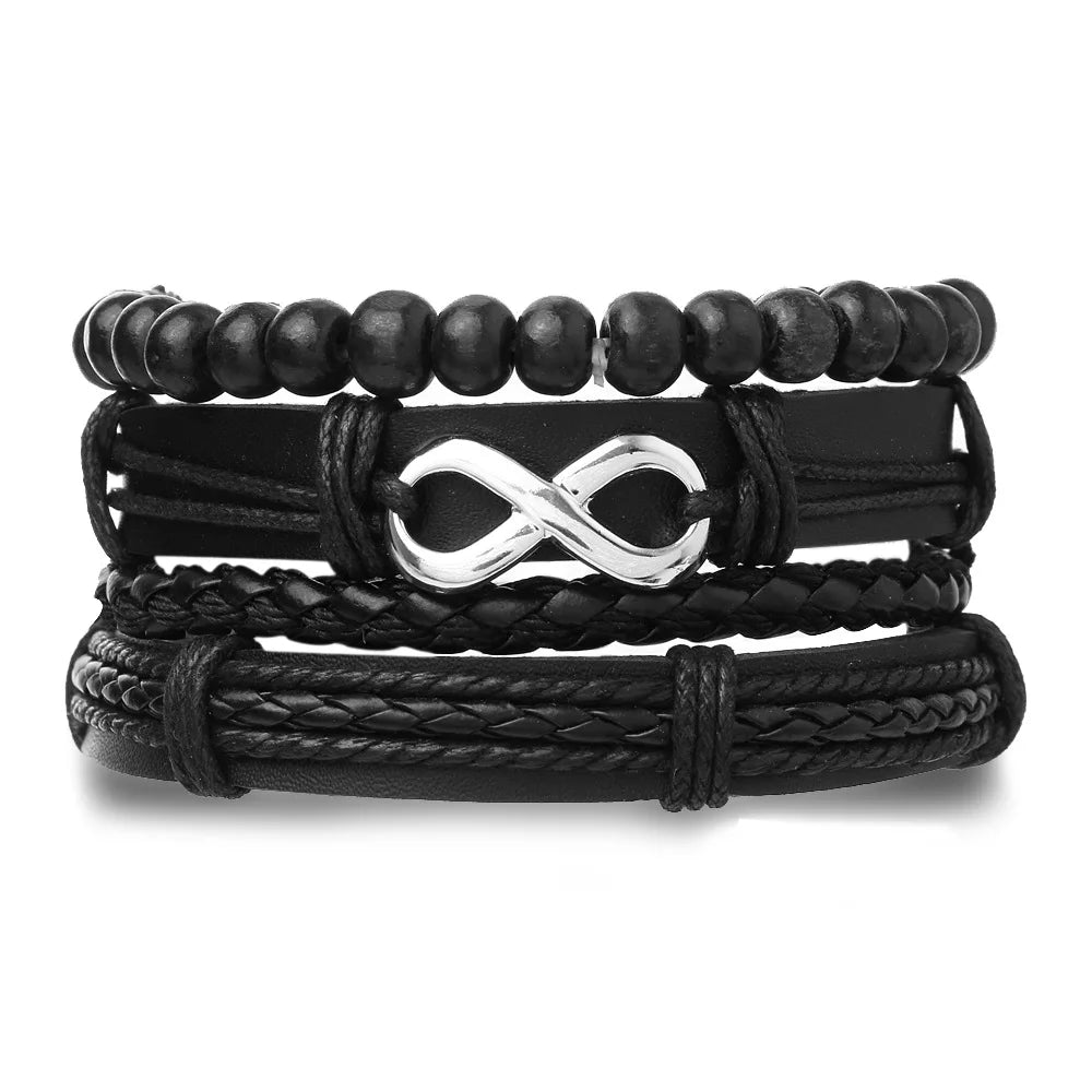 Pulseiras para homem e jovens elaboradas com materiais de alta qualidade conjunto de 4 pulseiras.. 