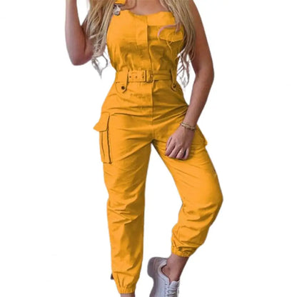 European and American macacao Women .Fashion Women Loose Strap Jumpsuit Ankle Tied Harem Trousers Casual Playsuits