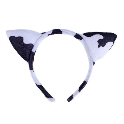 tiara Girls Cute Cow Giraffe Elephant Monkey Headband Kawaii Soft Cat Bear Tiger Panda Ears Headpiece Performance Birthday Party Wear