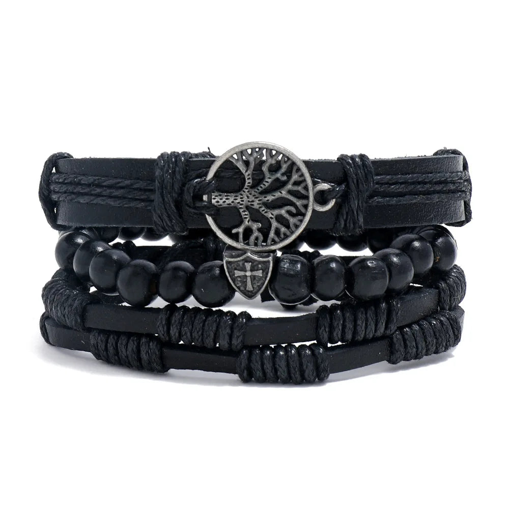 Pulseiras para homem e jovens elaboradas com materiais de alta qualidade conjunto de 4 pulseiras.. 