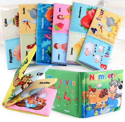 Livro de pano macio para bebês para recém-nascidos de 0 a 12 meses, livro 3D, família animal, cognitivo, Montessori, brinquedos educativos iniciais para crianças, presente