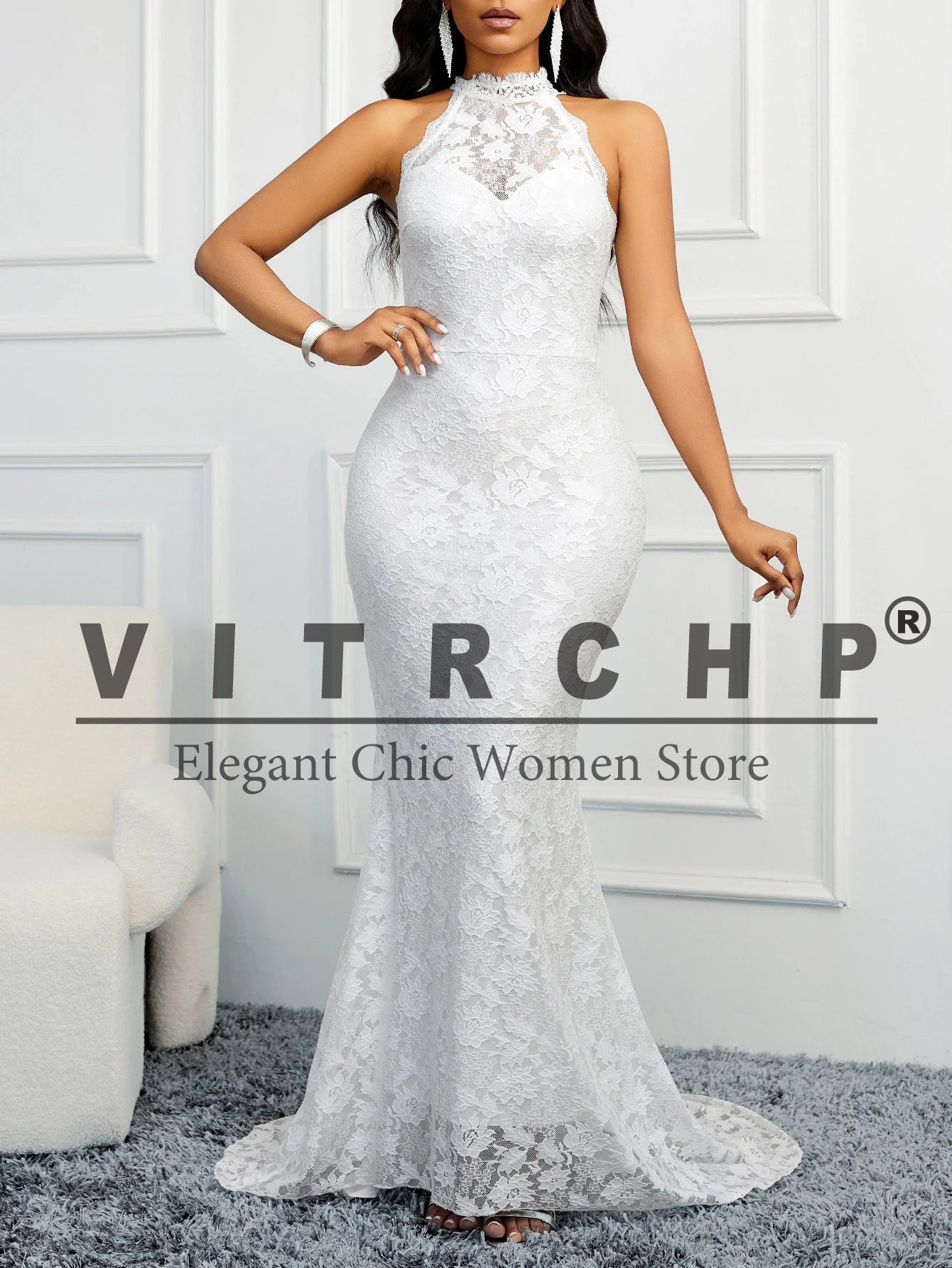 Luxury Wedding Dress Women  Mermaid Open Back V-Neck Lace Spaghetti Strap Bridal Gown Sweep Train Vestidos com rendas  colocadas com delicadez e a mão.