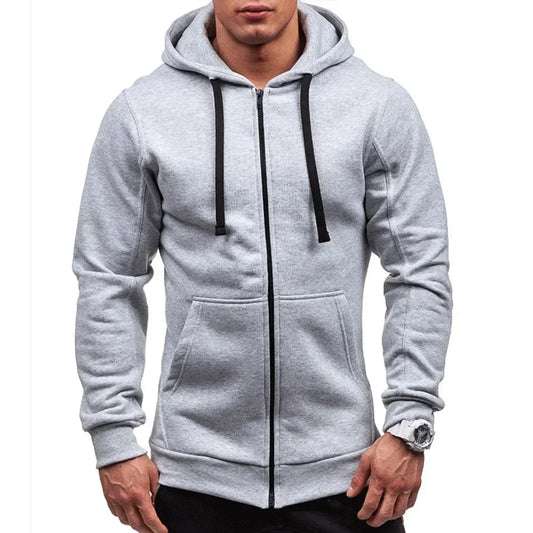 Casual Sweatshirt Zip Hooded Sweatshirt Jacket Mens Solid Colour Cardigan Hooded Jackets Spring Autumn Male Tops                Feito com carinho e qualidade para você.  Feito com carinho e qualidade para você.  Perfeito para o dia a dia...