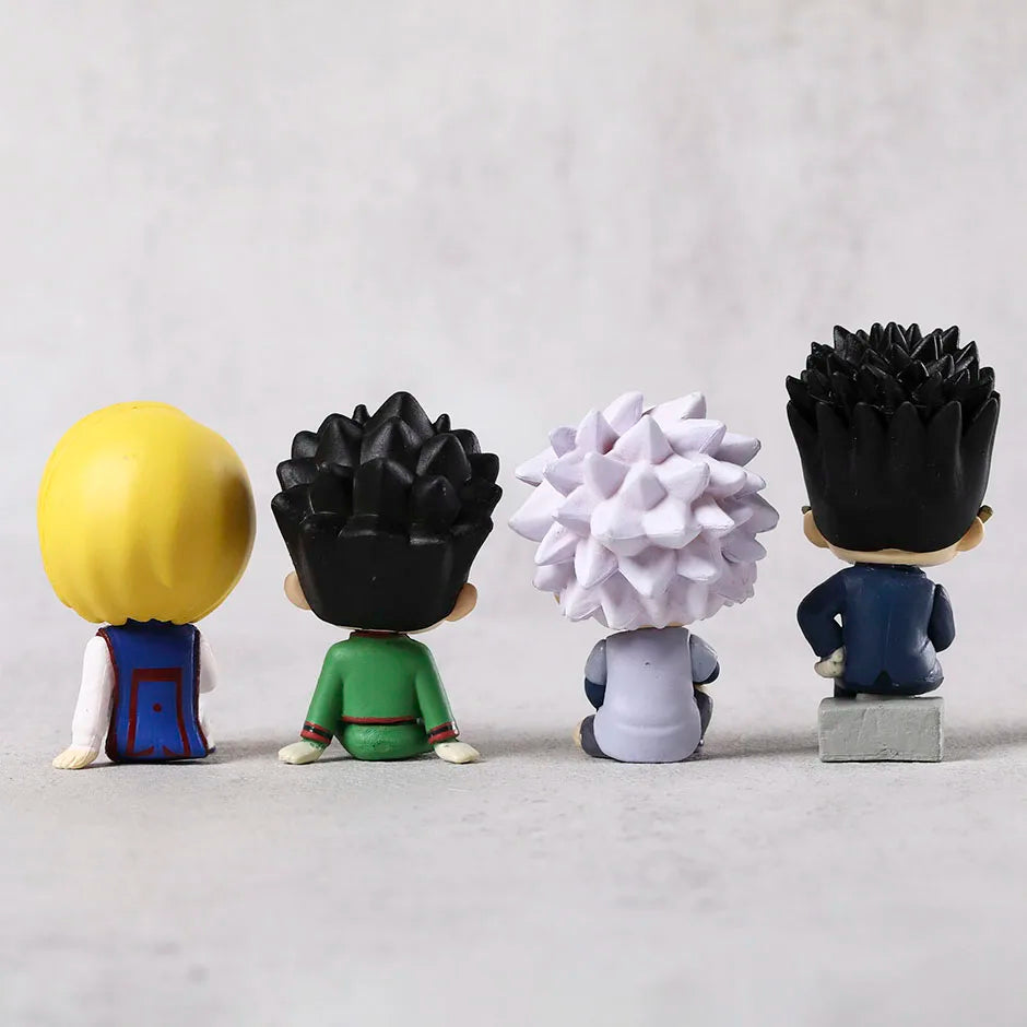 Set Leorio Gon Killua Kurapika Sitting Ver PVC Figurine Dolls Model Figure Toys Christmas Gift