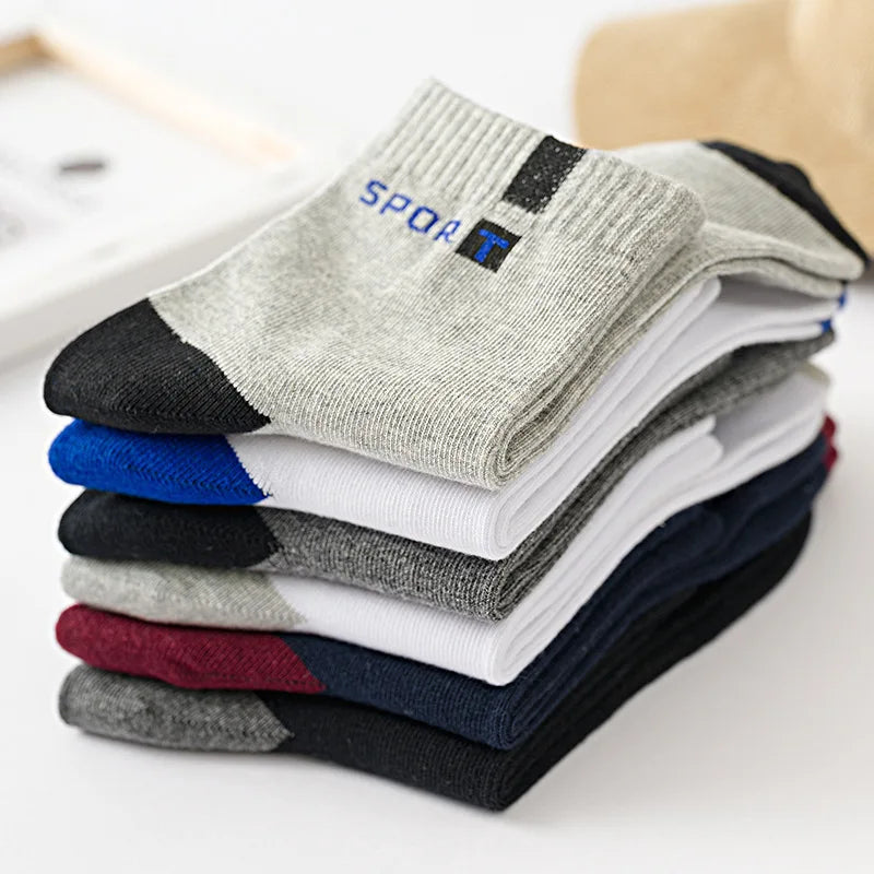 5 pares de meias de algodão tecido repiravel para homens, Descubra conforto e estilo.  Feito com carinho e qualidade para você.  Feito com carinho e qualidade para você.  Perfeito para seu dia.