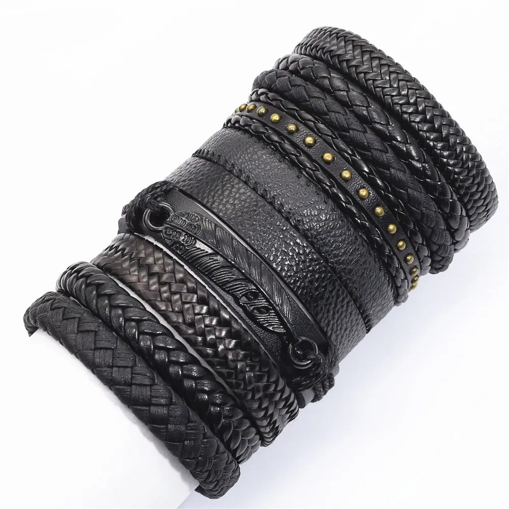 psk de 10 pulseiras  feitas a mão e elaborada com material de excelente categoria com couro verdadeiro.