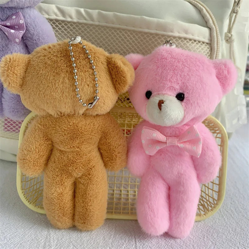 Bear  Cute Plush Teddy Bear Keychain Animal Plush Toy Bag Pendent Keychain Ornaments Girl Birthday Gift 13cm