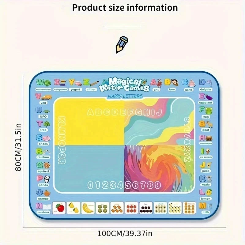 100x80cm Water Doodle Mat Magic Drawing Doodling Mat Coloring Mat Drawing Board Educational Toys for 2-7 Years Old Boys and Girl