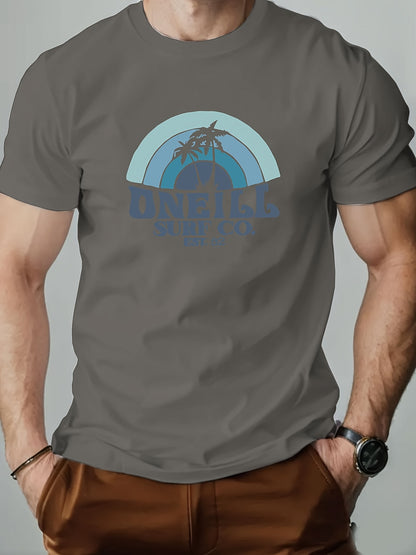 ONEILL Men's Casual Short Sleeve T-Shirt - Summer Round Neck Solid Color Tee, Breathable Regular Fit for Beach & Outdoor Activities